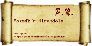 Pozsár Mirandola névjegykártya